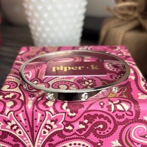 Piper Ik Silver Bracelet with Crystal Accents